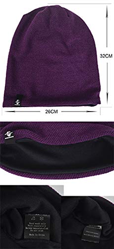 VECRY Mens Slouchy Beanie Knit Skull Cap Long Baggy Hip-hop Winter Summer Hat B305 (B305-Black)