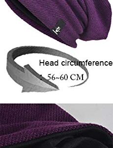 VECRY Mens Slouchy Beanie Knit Skull Cap Long Baggy Hip-hop Winter Summer Hat B305 (B305-Black)