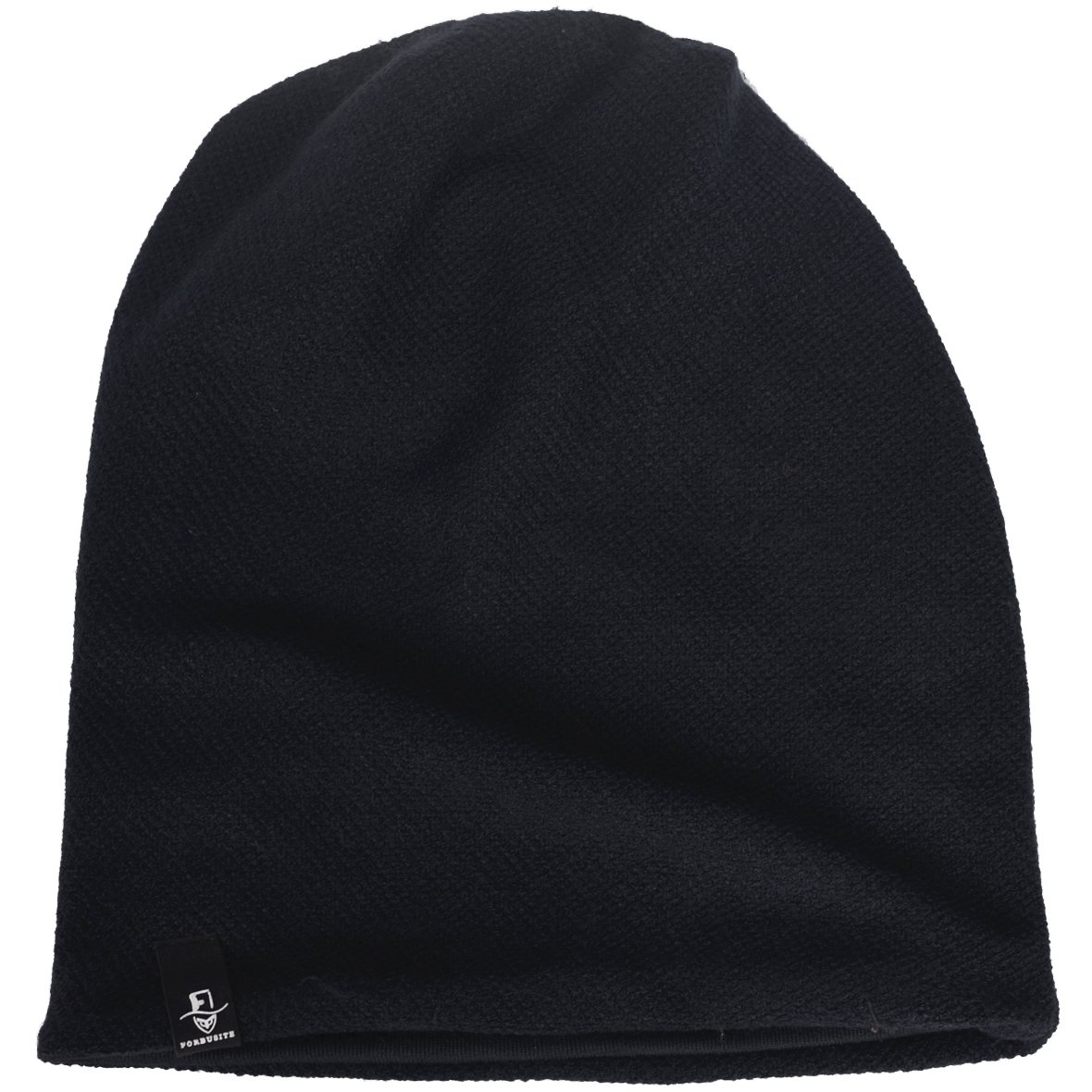 VECRY Mens Slouchy Beanie Knit Skull Cap Long Baggy Hip-hop Winter Summer Hat B305 (B305-Black)