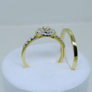 Dazzlingrock Collection 0.45 Carat (ctw) 14K White Diamond Ladies Bridal Engagement Ring Set 1/2 CT, Yellow Gold, Size 7.5