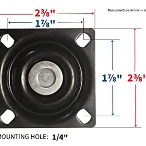 Headbourne 8276E 3 inch Polyurethane Mag, 4 Pack Designer Caster, 3-Inch, Gloss Black, 4 Count