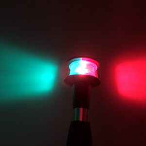 Pactrade Marine Bow Lights for Boats - Incandescent 12-Inch Red and Green Boat Bow Light with Removable Base (Angled Pole) | Boat Navigation Lights for Kayak Fishing Boat Small Boat | 1 NM Visibility