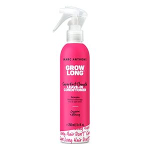 marc anthony leave-in conditioner spray & detangler, grow long biotin - anti-frizz deep conditioner for split ends & breakage - vitamin e, caffeine & ginseng for curly, dry & damaged hair