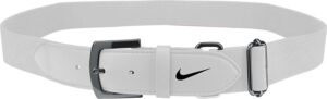 nike youth baseball belt 2.0 (white/black, onesizefitsmost)