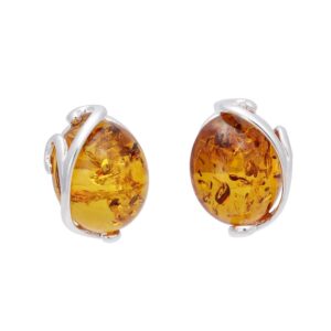 Sterling Silver and Baltic Honey Amber Stud EarringsMonique\