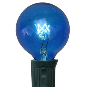 Northlight Pack of 25 Incandescent Blue G40 Globe Christmas Replacement Light Bulbs - 7 Watts