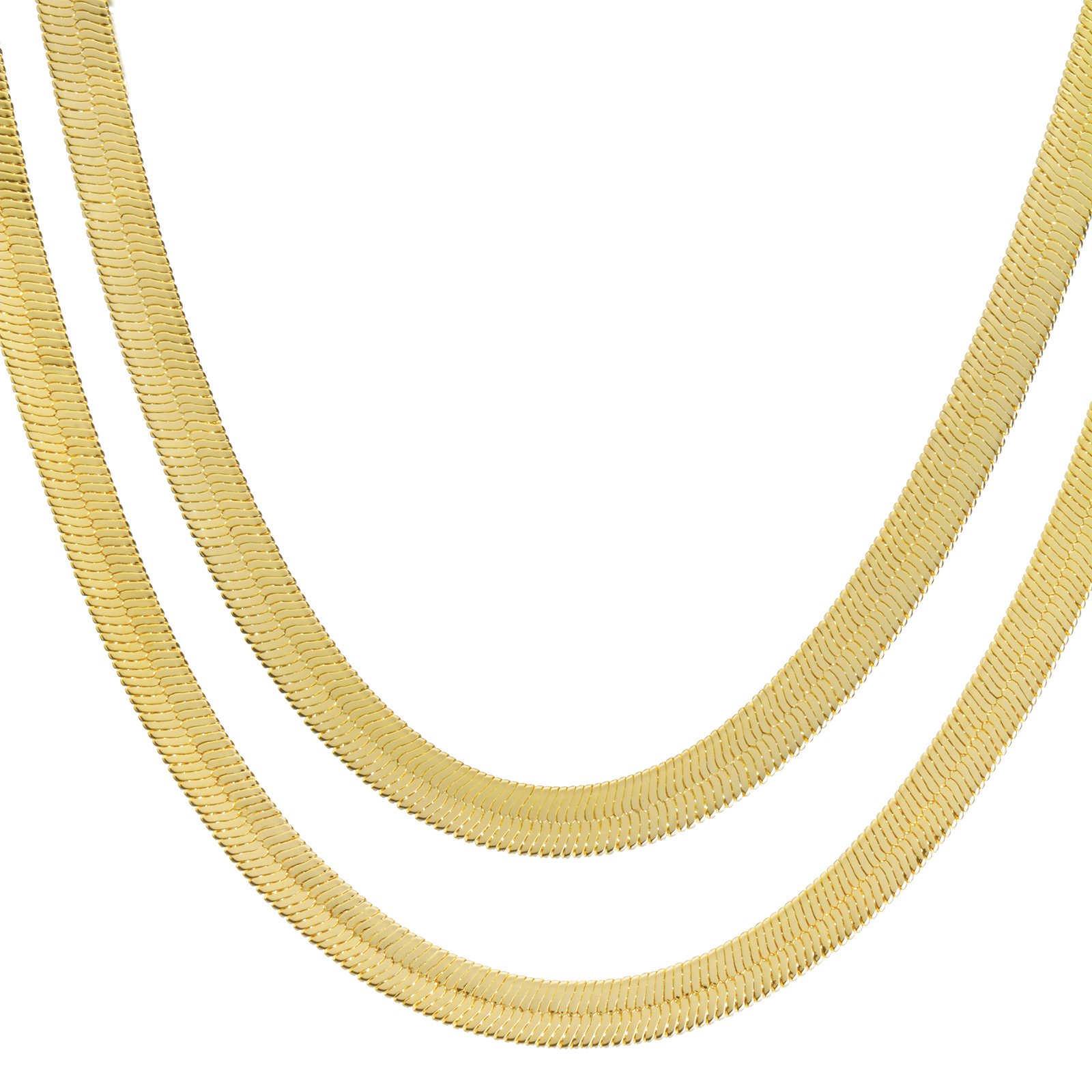 metaltree98 Hip Hop 14K Gold Plated 9 mm 24" / 30" Double Herringbone Chain