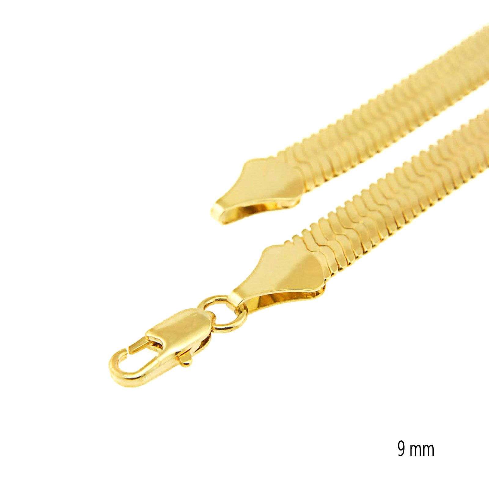 metaltree98 Hip Hop 14K Gold Plated 9 mm 24" / 30" Double Herringbone Chain