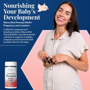 Best Nest Wellness Mama Bird Prenatal Vitamin: Vegan Prenatal Vitamins for Women w/Methylfolate (Folic Acid) w/Organic Herbal Blend, Prenatal Vitamins for Women B12, Choline, Once Daily, 30 Count