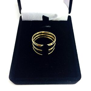 14k Yellow Gold Triple Open Band Ring, Size 8