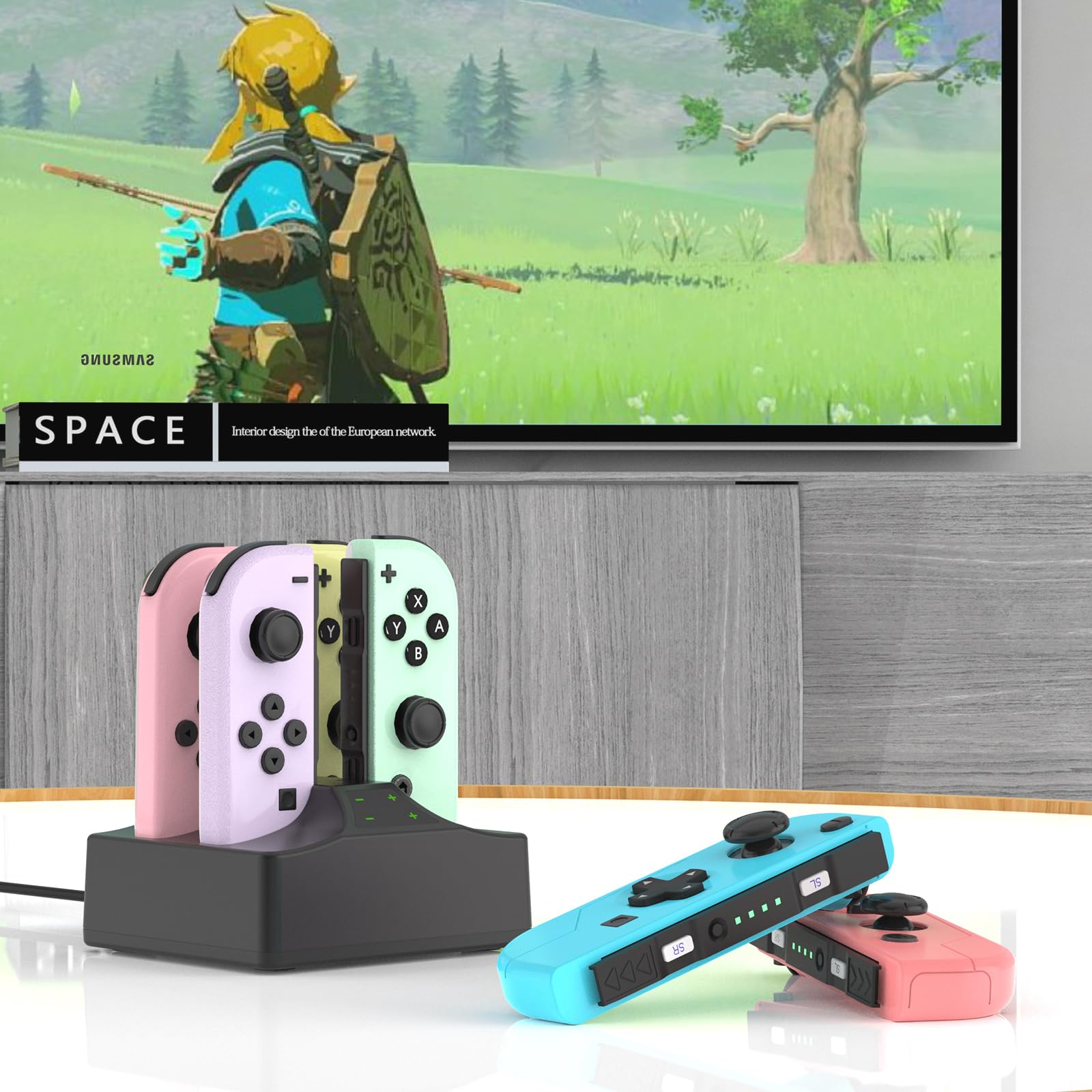 Joycon Charging Dock for Nintendo Switch & Switch OLED, YCCSKY Charger Station for Switch Joy-con with a USB Type-C Charging Cable