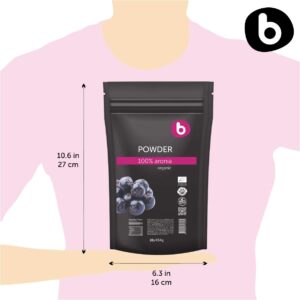 Bobica Organic Aronia Berry Powder, Chokeberry Powder, Antioxidant Superfood, High in Flavonoids, Polyphenols and Potassium, for Immunity, Vegan, Gluten-Free, 1lb