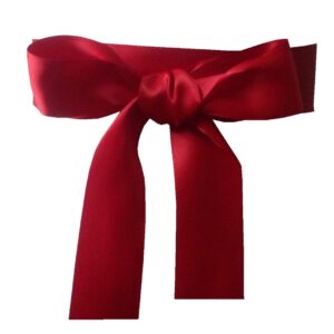 Wedding Sash Bridal Belts Simple Classic Silk Ribbon Sash for Dress (Wine Red)