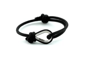 shkertik adjustable nautical bracelet for adventure seekers, handmade rope bracelet for men and women, life-proof nautical rope bracelet, stylish rope bracelets to tell your unique story, black