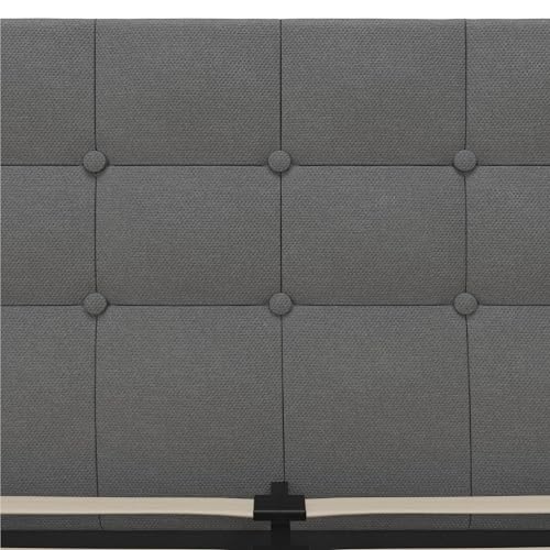 DHP Rose Upholstered Platform Bed with Underbed Storage Drawers and Button Tufted Headboard and Footboard, No Box Spring Needed, Full, Gray Linen