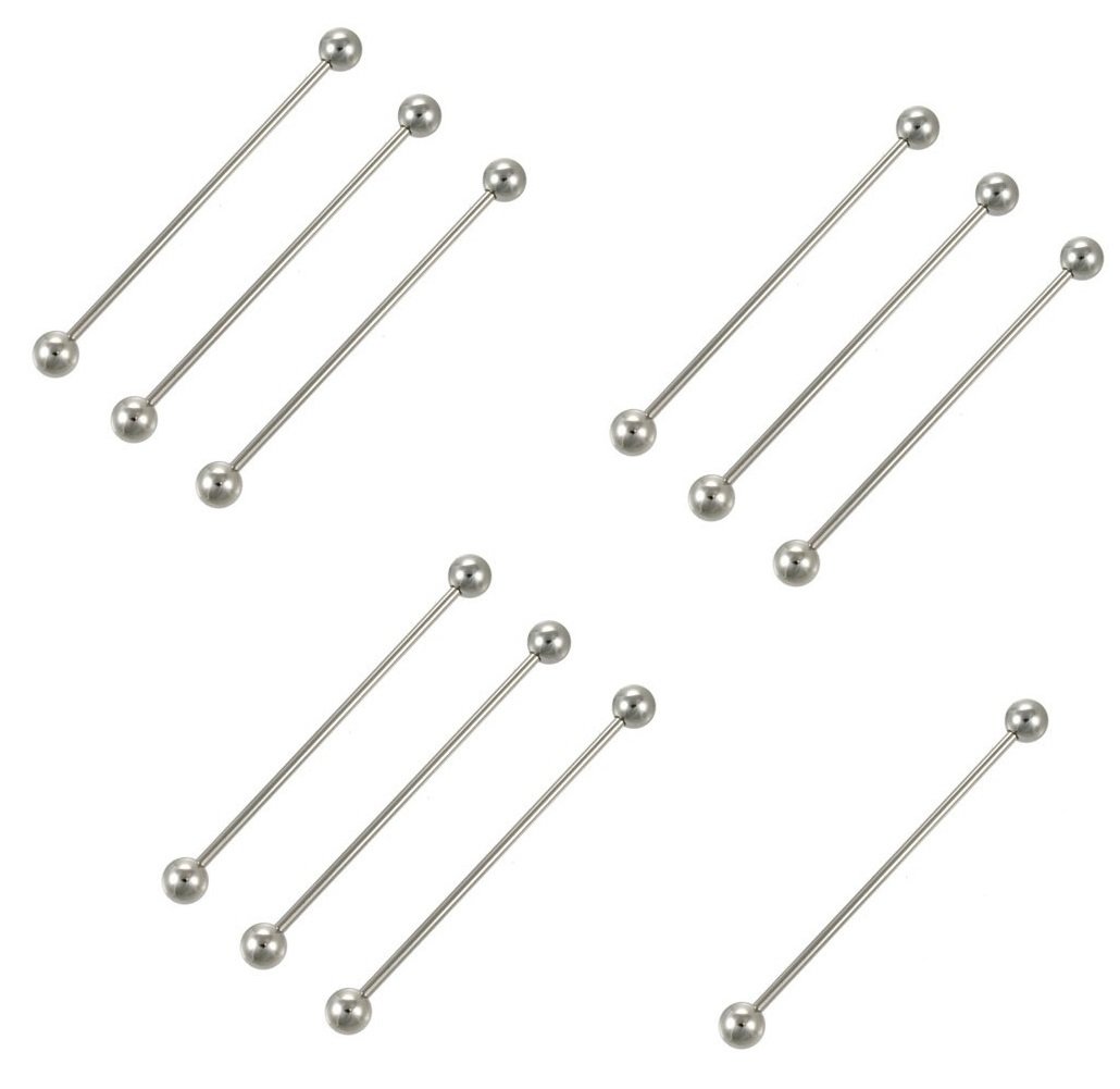 Bulk Lot of 10 14g 1.5" Industrial Barbells Body Jewelry Piercings