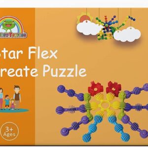 RAINBOW TOYFROG Star Flex STEM Building Toys - 70 Connector Blocks for Kids with Tote - Kindergarten STEM & Preschool Table Top Toys - Open Ended Building Blocks for Boys and Girls 3 Years Old & Up