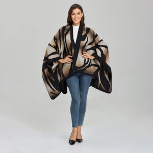 Bakerdani Women's Winter Wrap Blanket Poncho Cape Shawl Cardigans