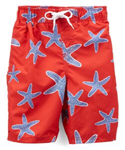 kanu surf boys' reflection quick dry upf 50+ beach swim trunk, starfish red, 10/12