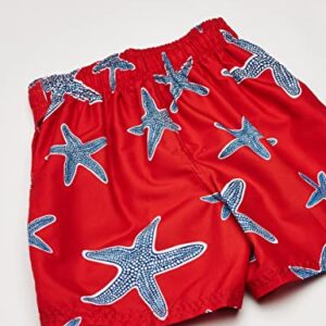 Kanu Surf Boys' Reflection Quick Dry UPF 50+ Beach Swim Trunk, Starfish Red, 10/12