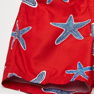 Kanu Surf Boys' Reflection Quick Dry UPF 50+ Beach Swim Trunk, Starfish Red, 10/12