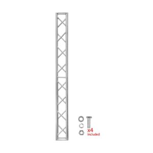 Monoprice 8in x 8in Lite Duty Box Truss - 2 Meter (6.56 Feet) With Hardware, 500 Pounds Max Load Capacity - Stage Right Series