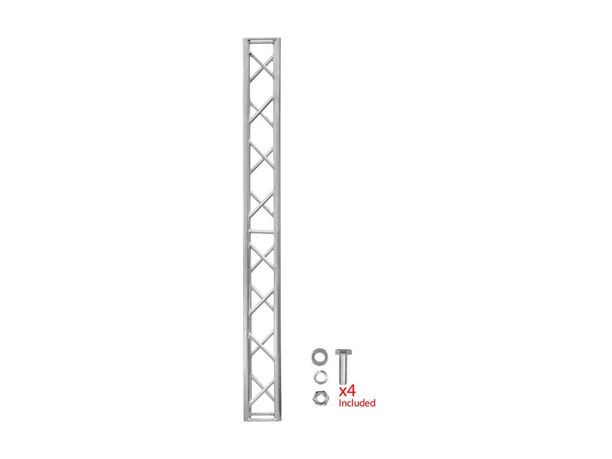 Monoprice 8in x 8in Lite Duty Box Truss - 2 Meter (6.56 Feet) With Hardware, 500 Pounds Max Load Capacity - Stage Right Series