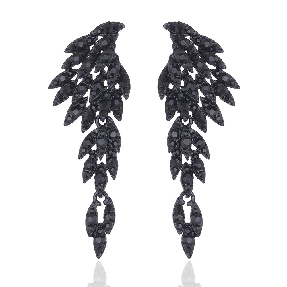 mecresh Vintage Style Wedding Crystal Rhinestone Cluster Chandelier Hollow Dangle Earrings 2022 Fashion Jewelry Black