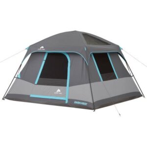 ozark trail 10' x 9' dark rest frp cabin tent, sleeps 6