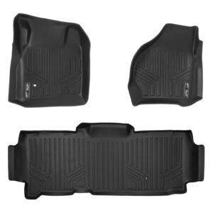 MAXLINER Custom Fit Floor Mats 2 Row Liner Set Black Compatible with 1999-2007 Ford F-250 / F-350 Super Duty SuperCab