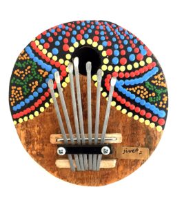 coconut kalimba thumb piano - 7 keys - hand painted percussion instrument - jive brand