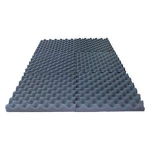 IZO All Supply Convoluted 2 Inch 12in W x 12in L Egg Crate Panels Acoustic Foam Sound Proof Wall Tiles, 6 Pack