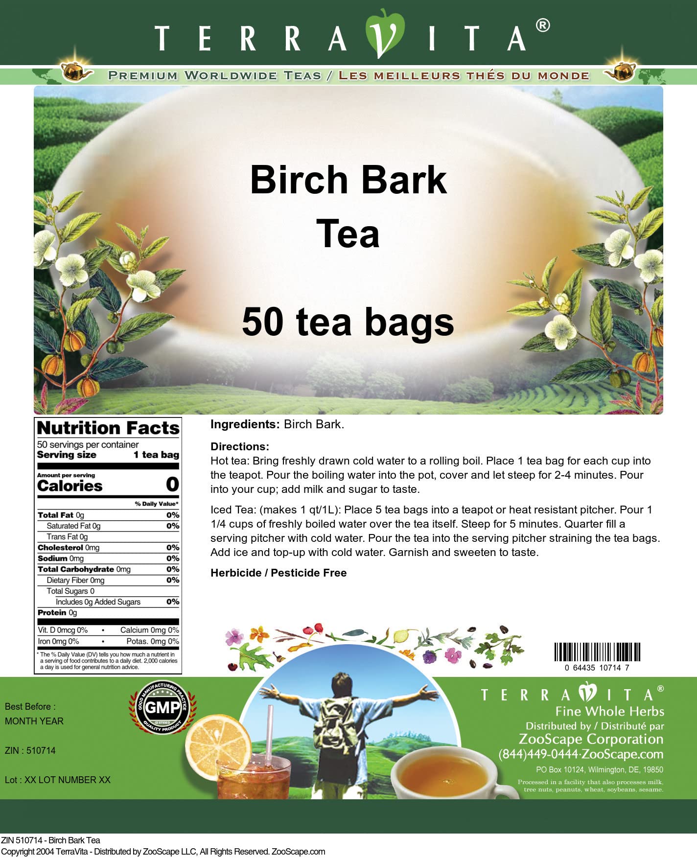 Birch Bark Tea (50 tea bags, ZIN: 510714) - 2 Pack