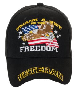 artisan owl thank a vet for your freedom veteran hat cap - embroidered cap