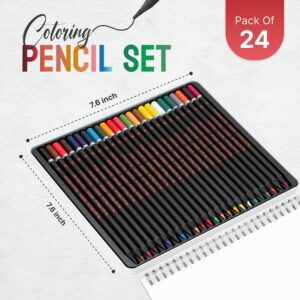 Black Widow Colored Pencils for Adults - 24 Colored Pencils For Adult Coloring Books - Color Pencil Set - Coloring Pencils for Adults - Wax Soft Core Colored Pencils (Spider Set)