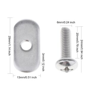 Dovewill 8 Stainless Steel Kayak Rail/Track Screws & Track Nuts Hardware Gear Mounting Replacement Kit for Kayaks Canoes Boats Rails