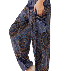 Joob Joob Boho Pants for Women - Hippie Harem Pants Women - Womens Yoga Pants – Comfy Bohemian Flowy Hippie Clothes - Midnight Medium