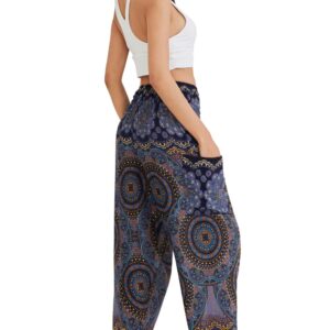 Joob Joob Boho Pants for Women - Hippie Harem Pants Women - Womens Yoga Pants – Comfy Bohemian Flowy Hippie Clothes - Midnight Medium