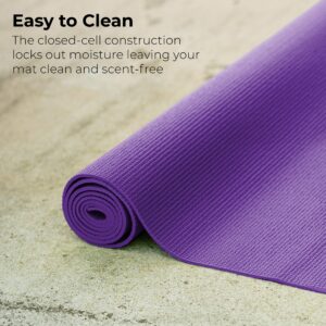 Hello Fit 10-Pack Yoga Mat, 68" x 24" Non Slip Exercise Mat, 4mm Thick Gym Mat for Fitness and Stretching, Bulk Non Toxic Yoga Mats for Schools and Studios, Assorted