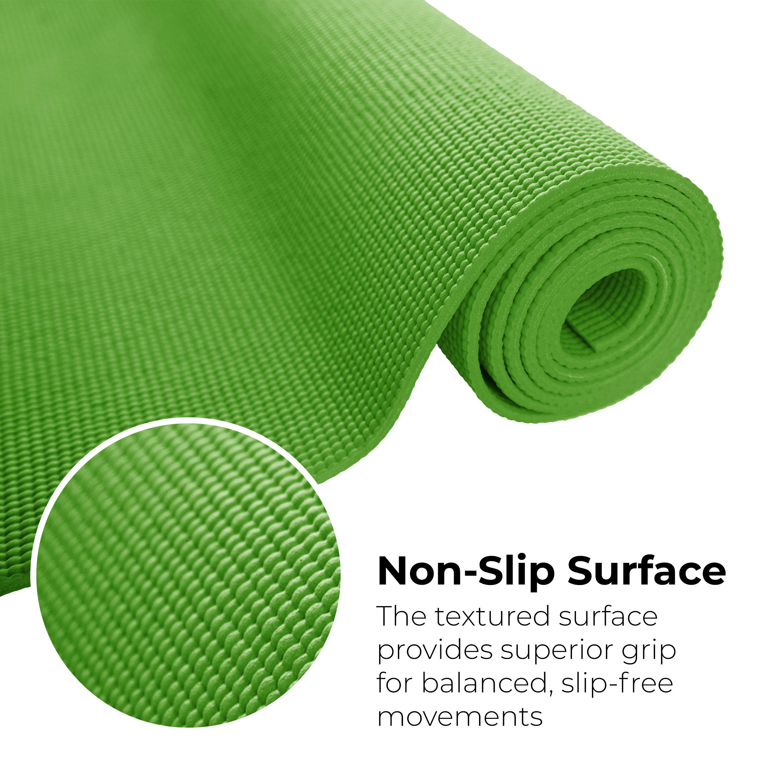 Hello Fit 10-Pack Yoga Mat, 68" x 24" Non Slip Exercise Mat, 4mm Thick Gym Mat for Fitness and Stretching, Bulk Non Toxic Yoga Mats for Schools and Studios, Assorted