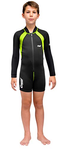 Cressi Unisex-Youth Long Sleeves, Black/Lime, Large