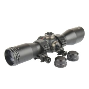 TACFUN 4X32 Crossbow Compact Multi Range Reticle Scope Red Green with Rings Lens Covers