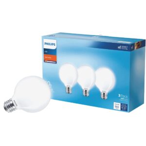 philips 60w equivalent soft white frosted g25 globe led energy star light bulb (3-pack)