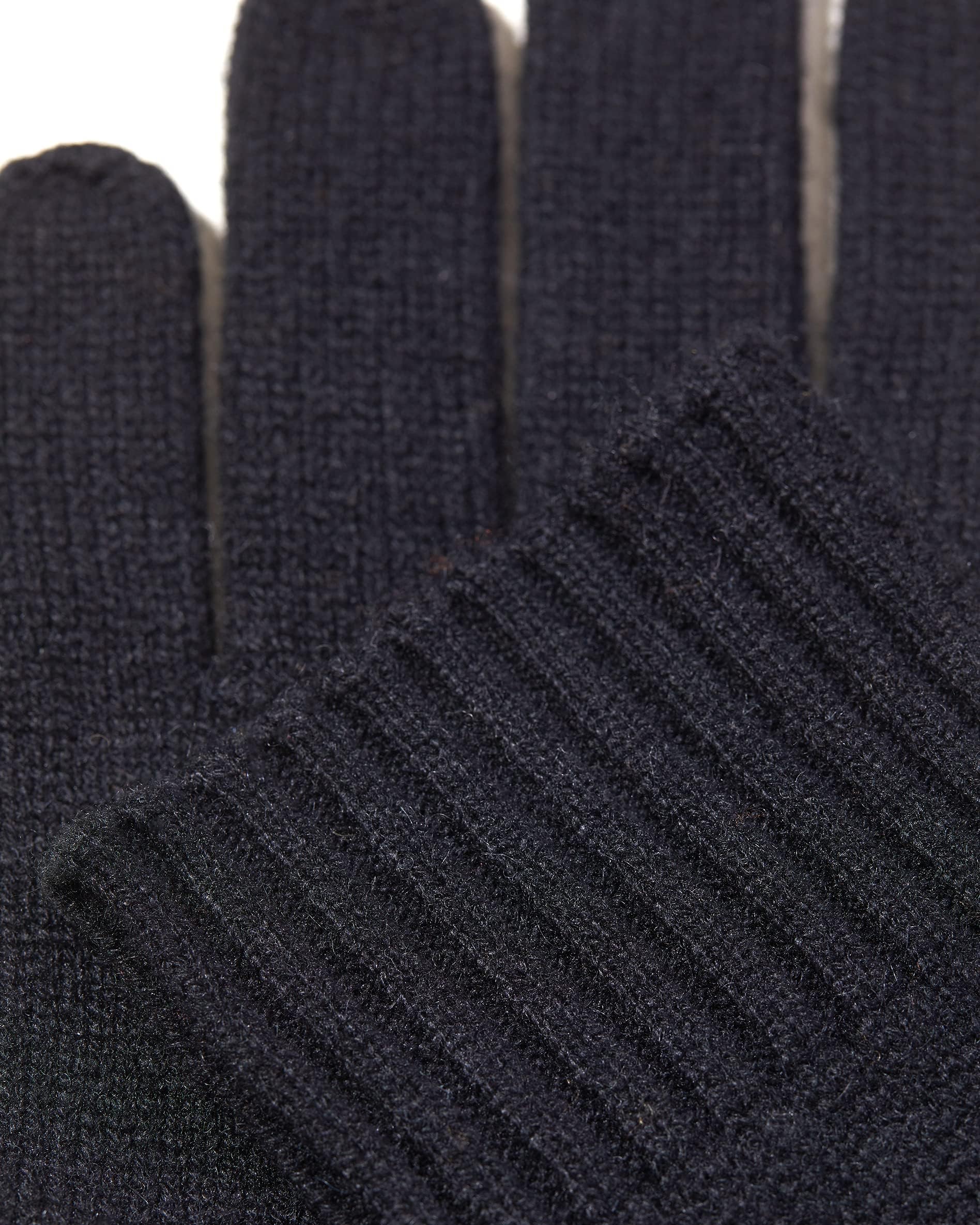 State Cashmere Jersey Knit Gloves with Ribbed Cuffs - Classic Design for Men & Women Made with 100% Pure Inner Mongolian Cashmere - Ultra Warm Winter Accessories - (Black, One Size)