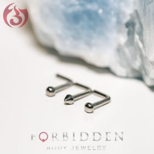 Forbidden Body Jewelry 20g Titanium Spike Top L-Shape Nose Stud