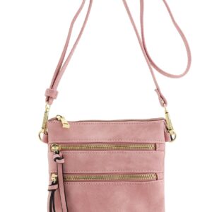 Isabelle Functional Multi Pocket Crossbody Bag (Dusty Pink)