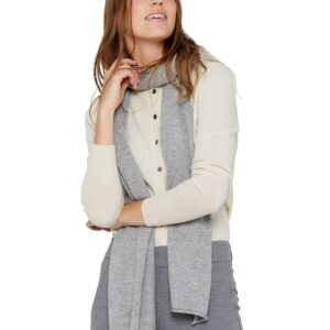 State Cashmere Unisex Long Jersey Knit Scarf Made with 100% Pure Inner Mongolian Cashmere - Elegant, Soft, & Versatile - Ultra Warm Winter Accessories - (Pale Charcoal, 80"x13.5")