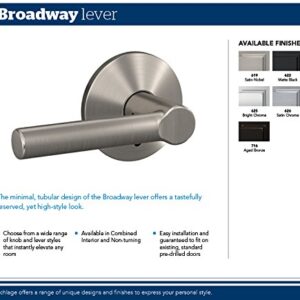 Schlage Custom FC21 BRW 622 CEN Broadway Lever with Century Trim Hall-Closet and Bed-Bath Lock, Matte Black