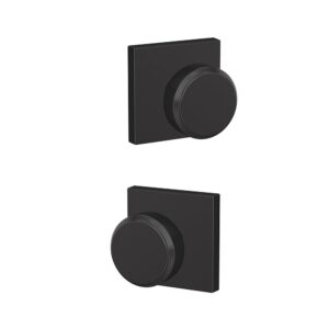 SCHLAGE Custom FC21 BWE 622 COL Bowery Knob with Collins Trim Hall-Closet and Bed-Bath Lock, Matte Black