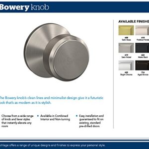 SCHLAGE Custom FC21 BWE 622 COL Bowery Knob with Collins Trim Hall-Closet and Bed-Bath Lock, Matte Black